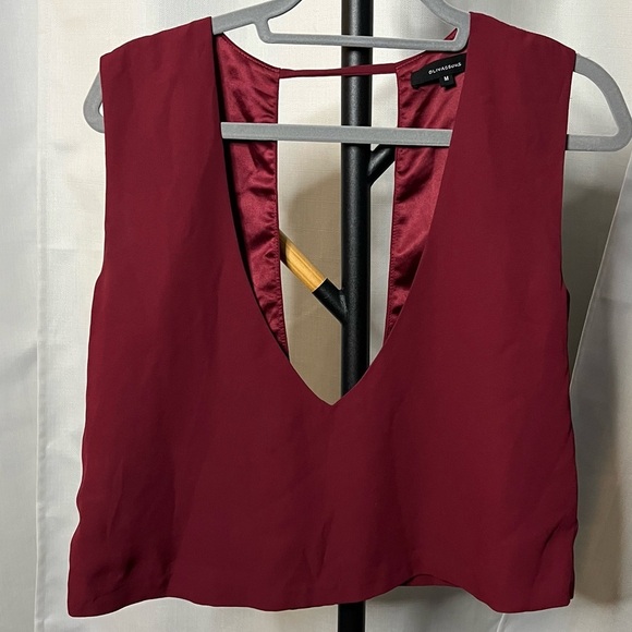 Olivaceous Burgundy Plunging Crop Top - Picture 6 of 6